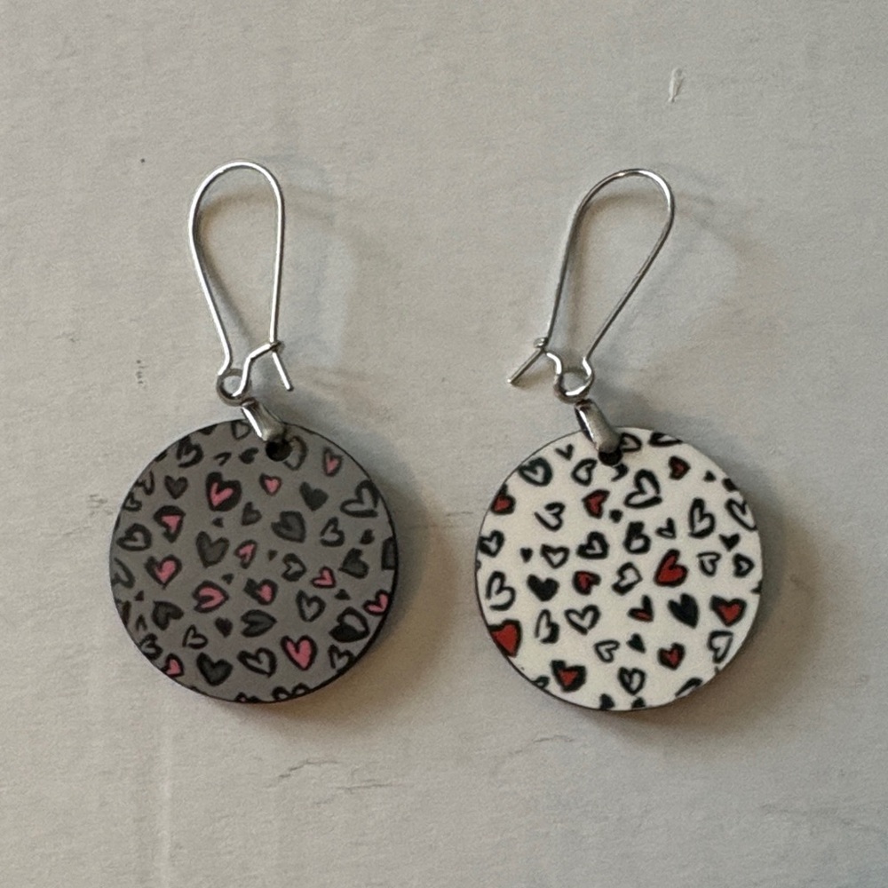Heart leopard earrings